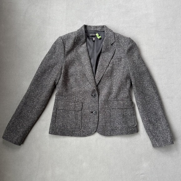 Victorias Secret Blazer Womens 6 Gray Tweed Herringbone Career Office Classic
